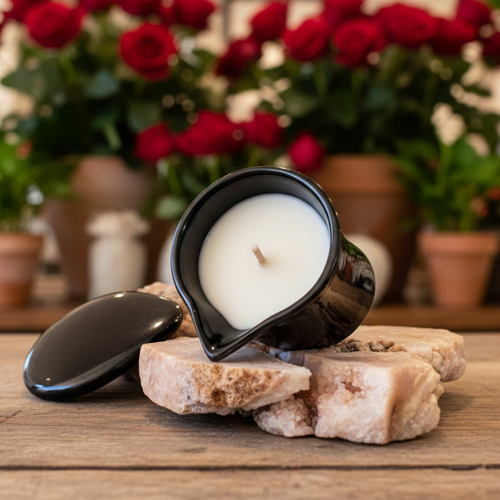 Massage oil body candle luxury all-natural ylang-ylang sandalwood vanilla