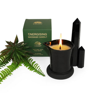 Massage Oil Candle | Energizing Aromatherapy | Enjoy 5-8 Full Body Massage Treatments | All Natural